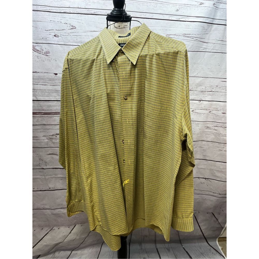 Arrow‎ XL tall wrinkle free yellow plaid button down